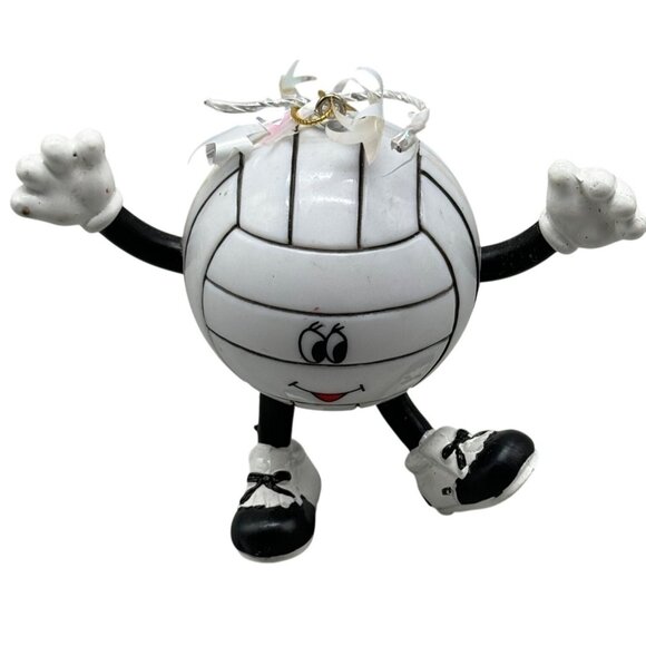 Christmas volleyball gummy guy tree ornament plastic white black 4" READ - Picture 1 of 6